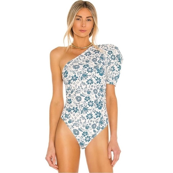 Free People Tops - Free People Intimately Teal Floral Somethin' Bout You Bodysuit Size Medium